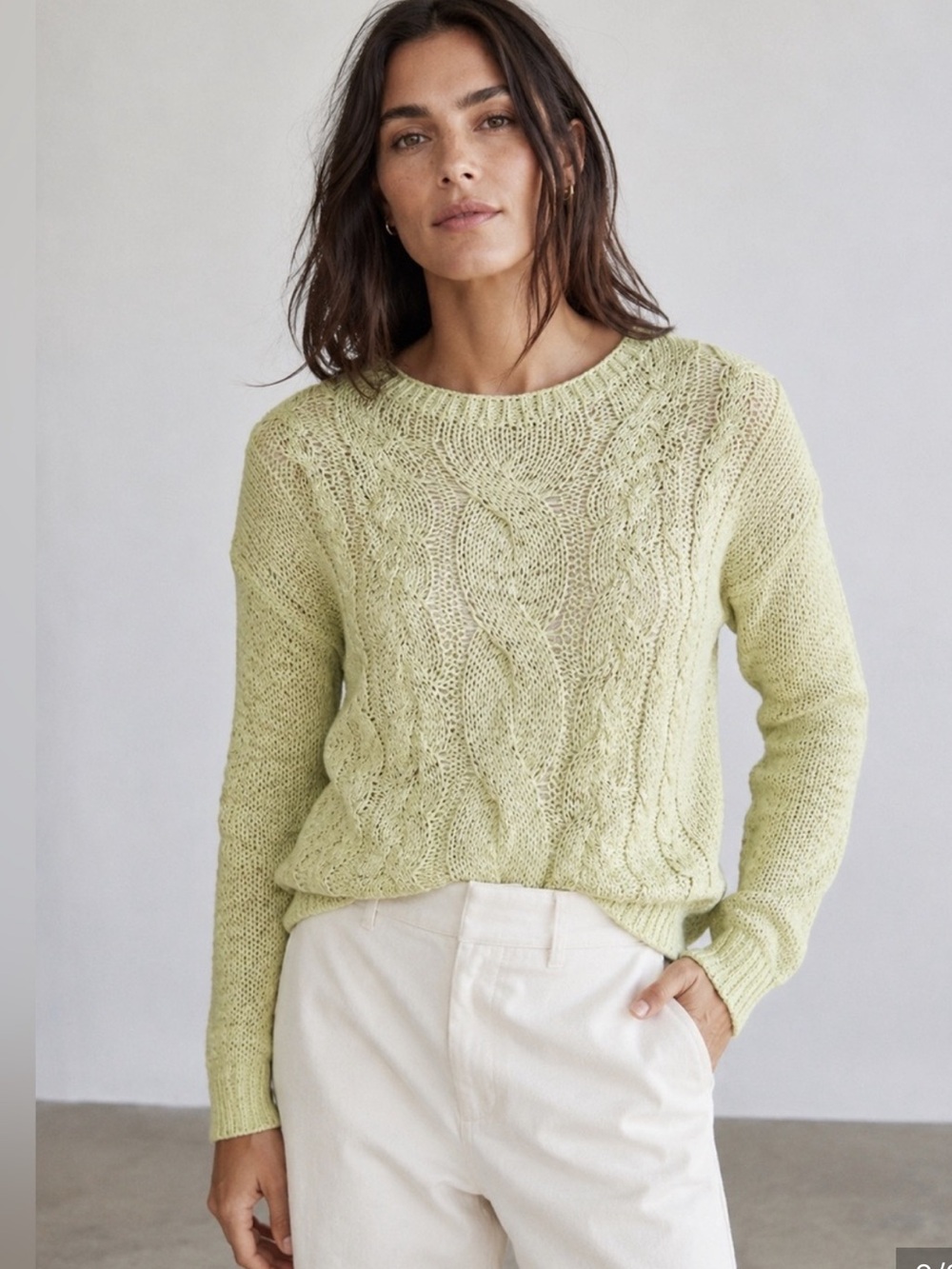 Vince Green Cable Knit Sweater Size Small